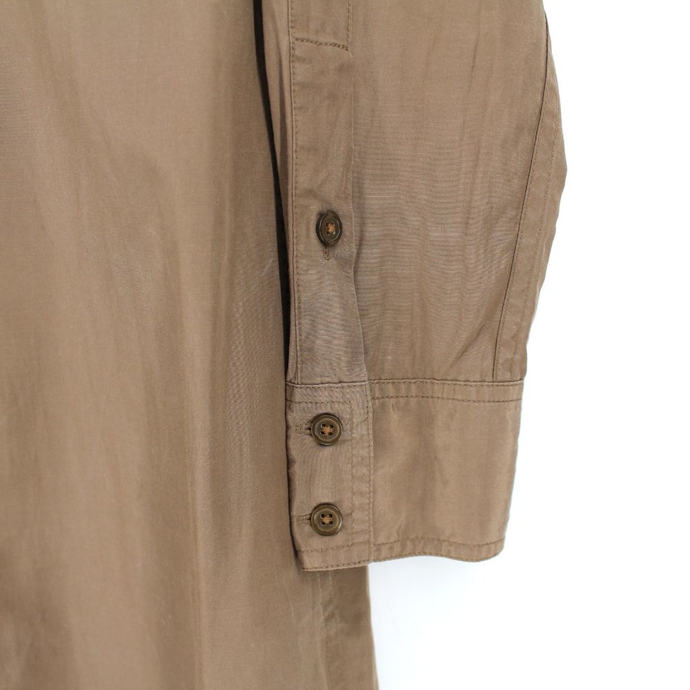 GAP Silk Cotton Utility Shirtdress Khaki Button Front Epaulettes Size 4 - Picture 4 of 11